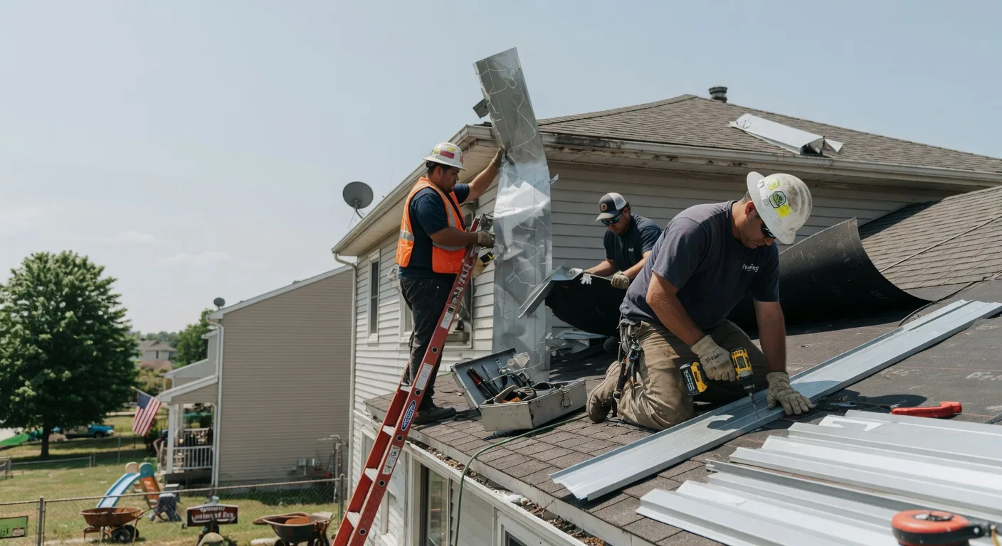 Storm Damage Metal Roof Repair in Mechanicsville, IA